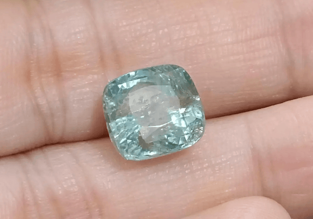 Certified 7.32ct Light Metallic Green Ceylon Sapphire, Natural untreated Gemstone - SMSGEMS
