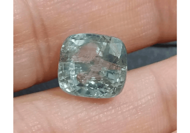 Certified 7.32ct Light Metallic Green Ceylon Sapphire, Natural untreated Gemstone - SMSGEMS