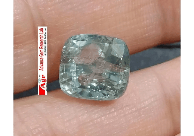 Certified 7.32ct Light Metallic Green Ceylon Sapphire, Natural untreated Gemstone - SMSGEMS