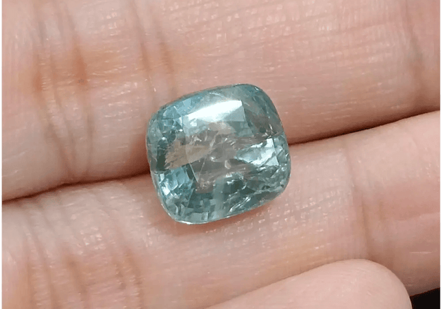 Certified 7.32ct Light Metallic Green Ceylon Sapphire, Natural untreated Gemstone - SMSGEMS
