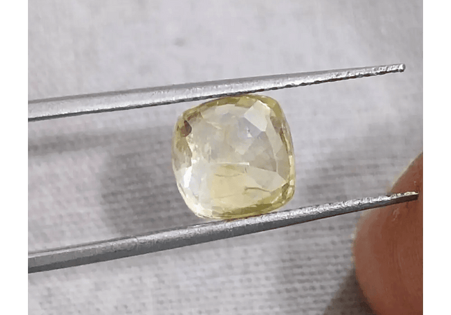 GSI Certified 1.91ct Cushion Cut Yellow Ceylon Sapphire, Natural Untreated Gemstone - SMSGEMS