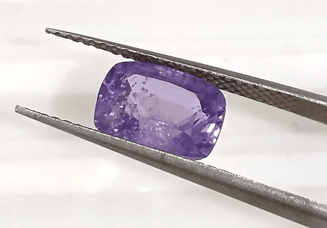 GSI Certified 2.10ct Purplish Blue Sapphire, Natural Untreated Gemstone - SMSGEMS