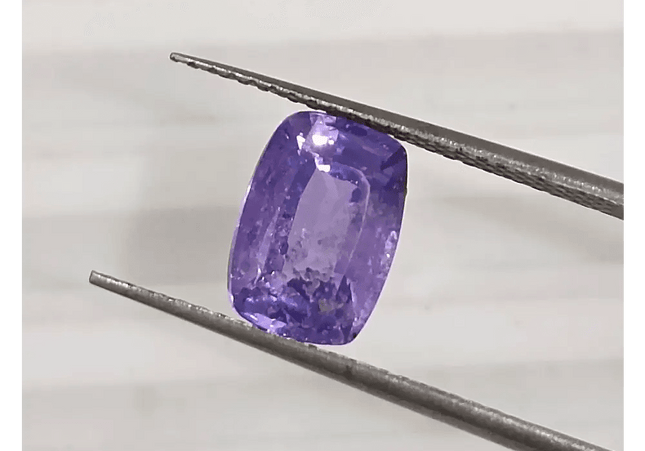 GSI Certified 2.10ct Purplish Blue Sapphire, Natural Untreated Gemstone - SMSGEMS