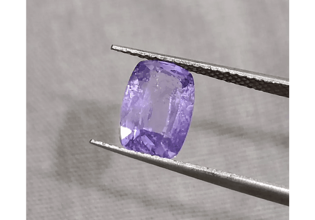 GSI Certified 2.10ct Purplish Blue Sapphire, Natural Untreated Gemstone - SMSGEMS