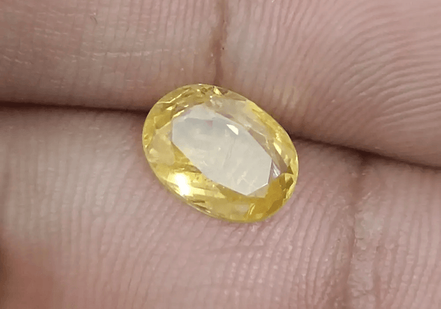 GSI Certified 2.58ct Yellow Ceylon Sapphire, Natural Untreated Gemstone - SMSGEMS
