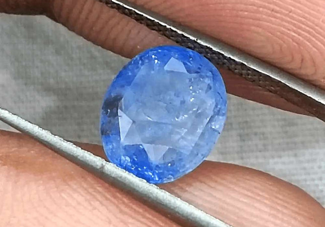 GSI Certified 3.02ct Blue Ceylon Sapphire, Natural Gemstone - SMSGEMS
