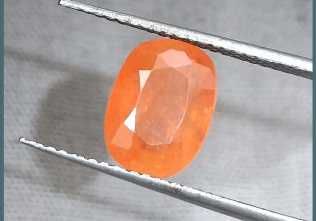 GSI Certified 3.15ct Orange Ceylon Sapphire, Natural Gemstone - SMSGEMS