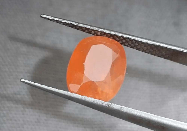 GSI Certified 3.15ct Orange Ceylon Sapphire, Natural Gemstone - SMSGEMS