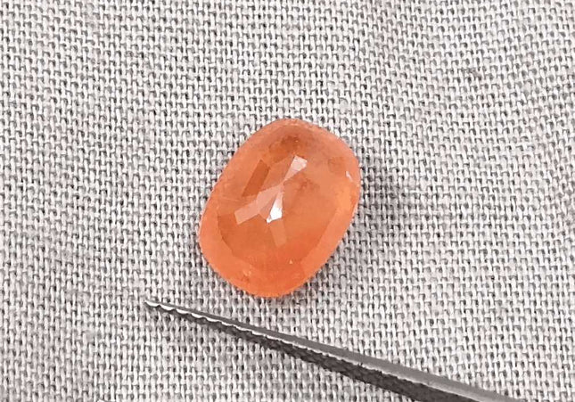 GSI Certified 3.15ct Orange Ceylon Sapphire, Natural Gemstone - SMSGEMS