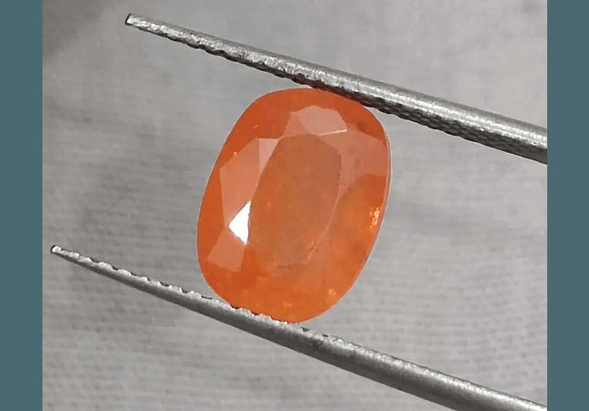 GSI Certified 3.15ct Orange Ceylon Sapphire, Natural Gemstone - SMSGEMS