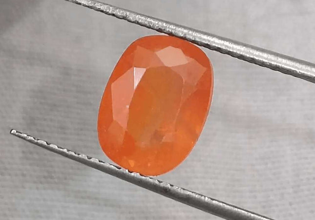 GSI Certified 3.15ct Orange Ceylon Sapphire, Natural Gemstone - SMSGEMS