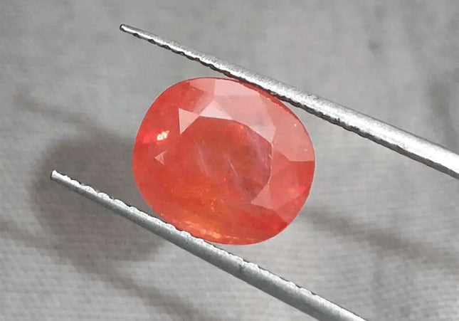 GSI Certified 3.41ct Orange Sapphire, Natural Gemstone - SMSGEMS