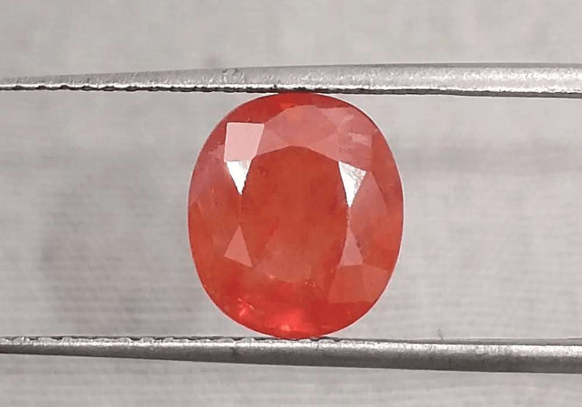 GSI Certified 3.41ct Orange Sapphire, Natural Gemstone - SMSGEMS