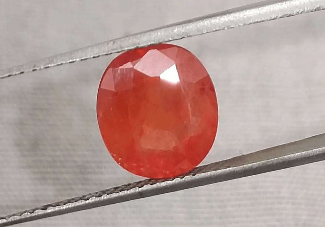 GSI Certified 3.41ct Orange Sapphire, Natural Gemstone - SMSGEMS