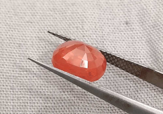 GSI Certified 3.41ct Orange Sapphire, Natural Gemstone - SMSGEMS