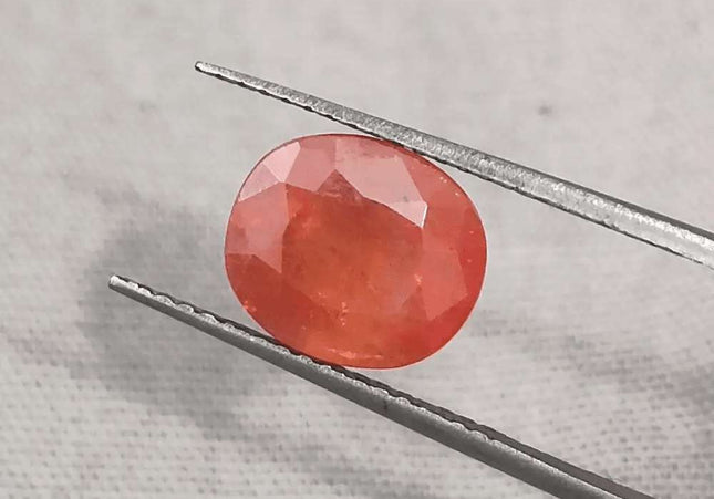 GSI Certified 3.41ct Orange Sapphire, Natural Gemstone - SMSGEMS