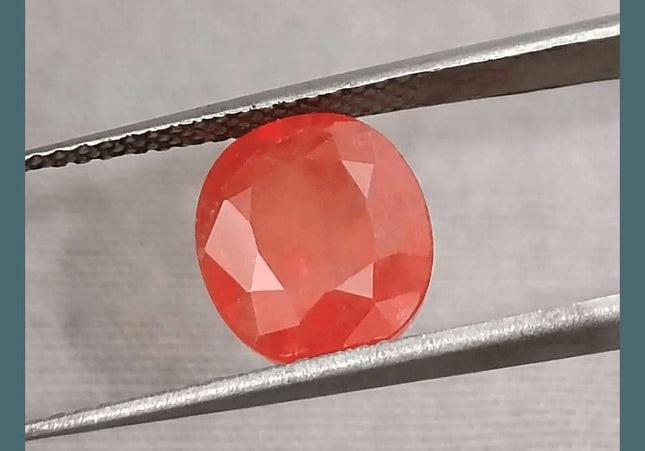 GSI Certified 3.41ct Orange Sapphire, Natural Gemstone - SMSGEMS