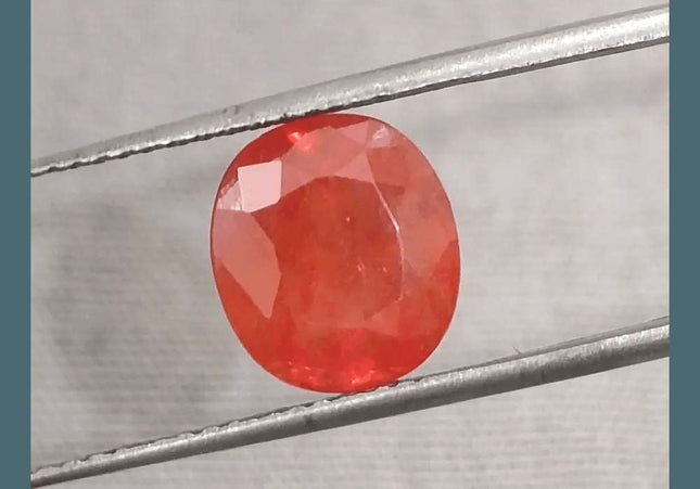 GSI Certified 3.41ct Orange Sapphire, Natural Gemstone - SMSGEMS