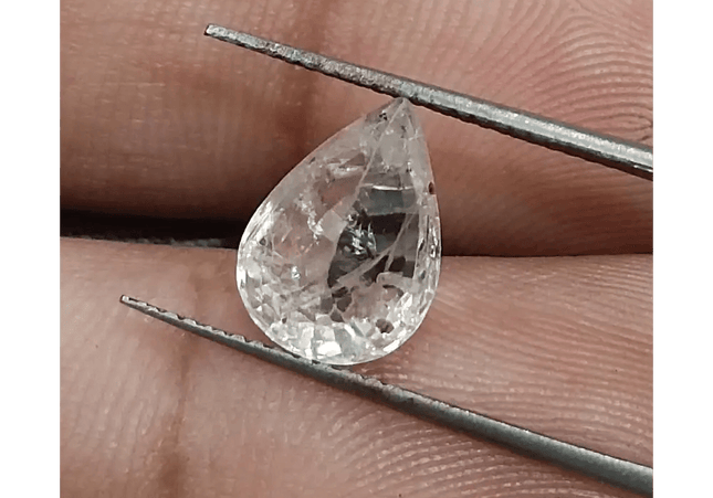 GSI Certified 3.50ct White Sapphire, Natural Untreated Gemstone - SMSGEMS