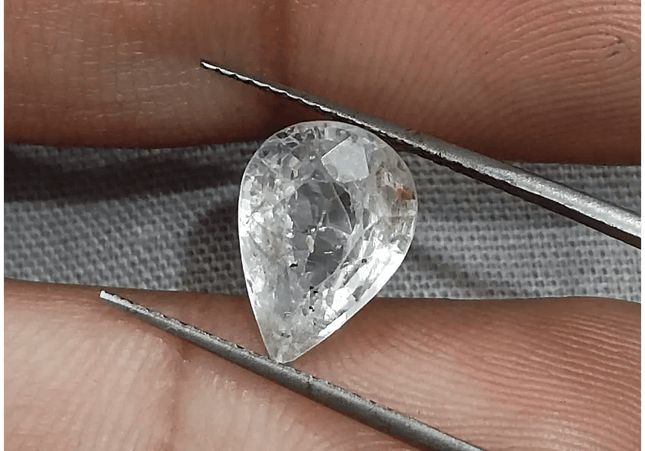 GSI Certified 3.50ct White Sapphire, Natural Untreated Gemstone - SMSGEMS
