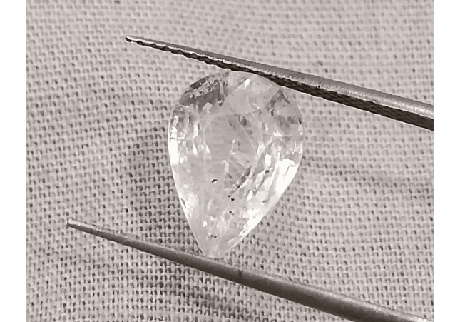 GSI Certified 3.50ct White Sapphire, Natural Untreated Gemstone - SMSGEMS