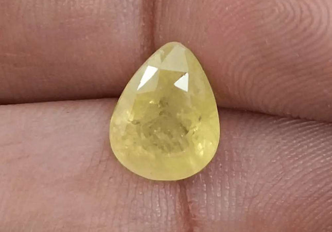 4.35ct Yellow Sapphire Natural Untreated Gemstone GSI Certified Ceylon - SMSGEMS