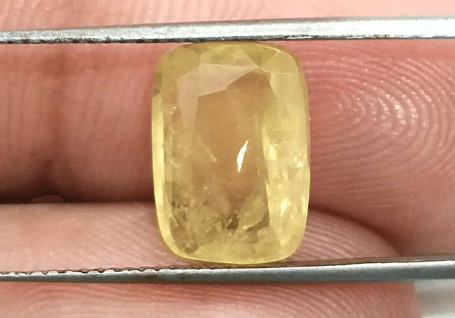 5.44ct Intense Yellow Ceylon Sapphire GSI Certified - SMSGEMS