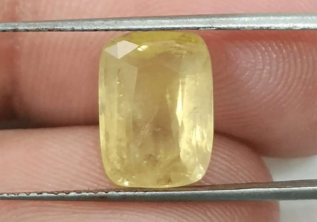 5.44ct Intense Yellow Ceylon Sapphire GSI Certified - SMSGEMS