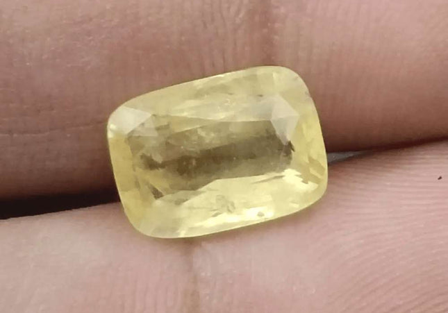 5.44ct Intense Yellow Ceylon Sapphire GSI Certified - SMSGEMS