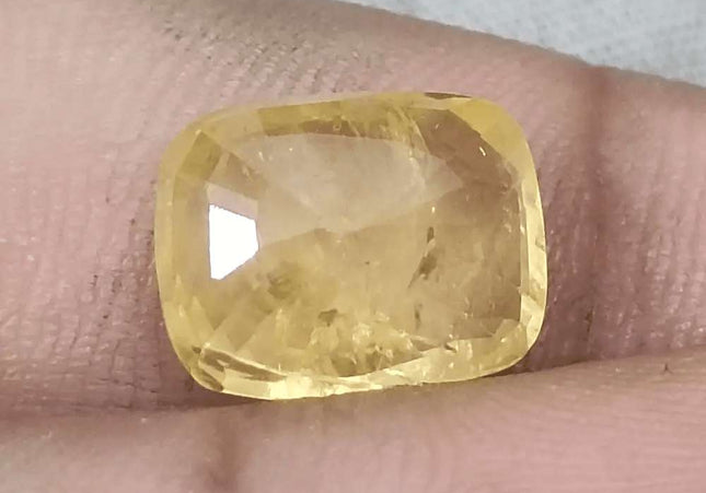 8.36ct Natural Yellow Ceylon Sapphire GSI Certified - SMSGEMS