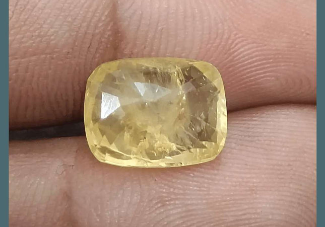 8.36ct Natural Yellow Ceylon Sapphire GSI Certified - SMSGEMS