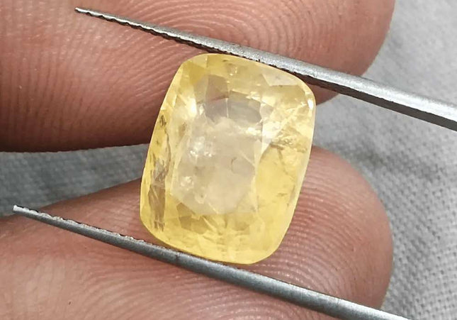 8.36ct Natural Yellow Ceylon Sapphire GSI Certified - SMSGEMS