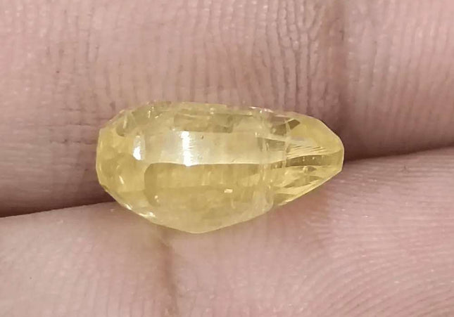 8.36ct Natural Yellow Ceylon Sapphire GSI Certified - SMSGEMS