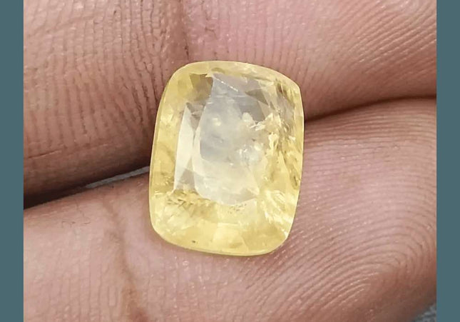 8.36ct Natural Yellow Ceylon Sapphire GSI Certified - SMSGEMS