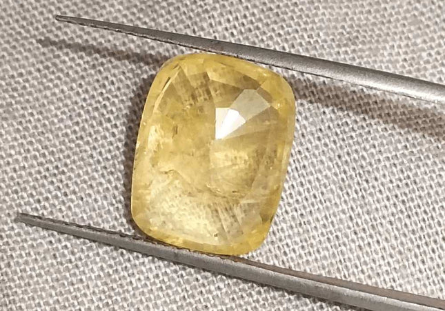 8.36ct Natural Yellow Ceylon Sapphire GSI Certified - SMSGEMS