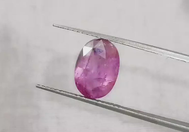 3.29ct Certified Natural Untreated Pinkish Purple Sapphire.