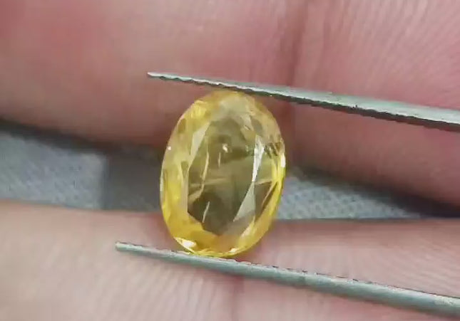 Certified 2.58ct Natural Untreated Yellow Sapphire