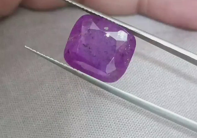 Big Certified 11.59ct Natural Untreated Purple Sapphire.