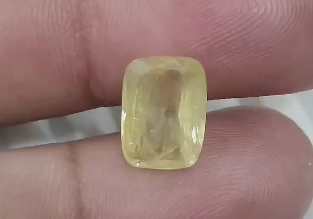 5.44ct Intense Yellow Ceylon Sapphire GSI Certified