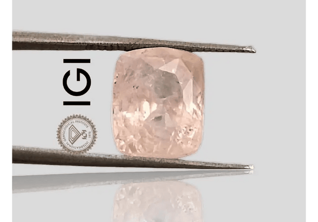 Rare Big Size! 7.08ct IGI Certified Padparadscha Cushion Cut Ceylon Sapphire, Natural Earth Mined untreated Gemstone - SMSGEMS