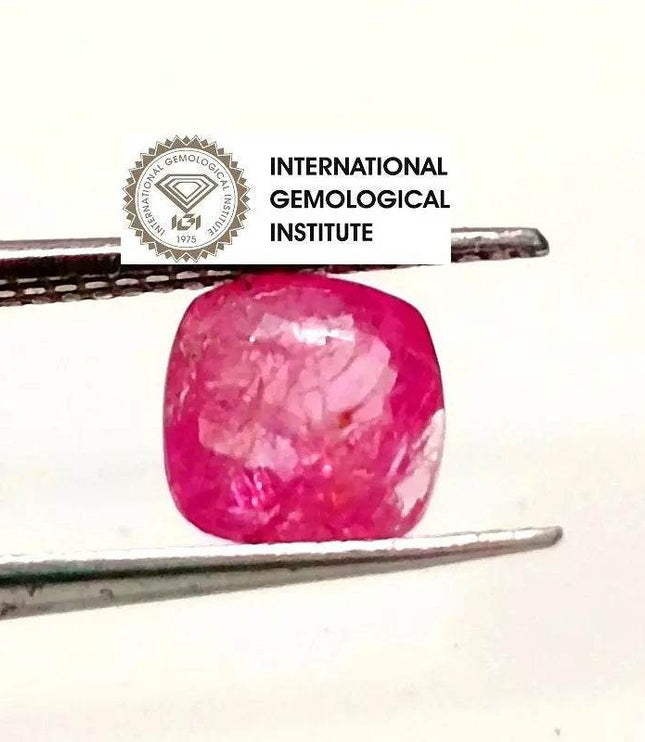 1.12ct IGI Certified Burmese Ruby, Natural Untreated Gem - SMSGEMS 