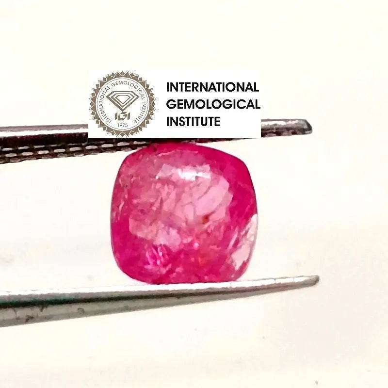 1.12ct IGI Certified Burmese Ruby, Natural Untreated Gem - SMSGEMS 