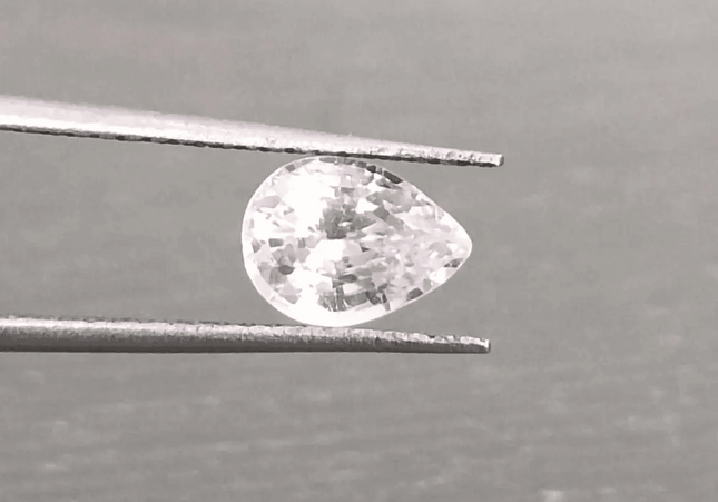 1.14ct Full luster White Sapphire, Untreated Natural Gemstone. - SMSGEMS 