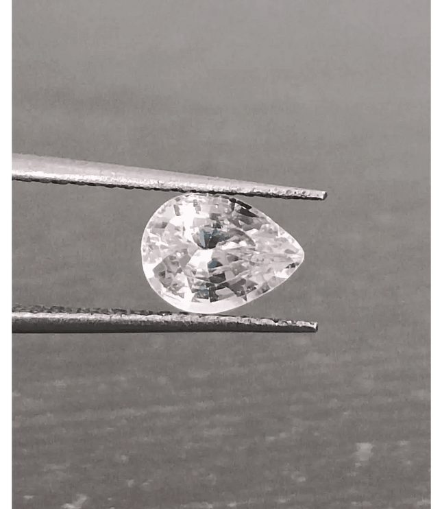 1.14ct Full luster White Sapphire, Untreated Natural Gemstone. - SMSGEMS 