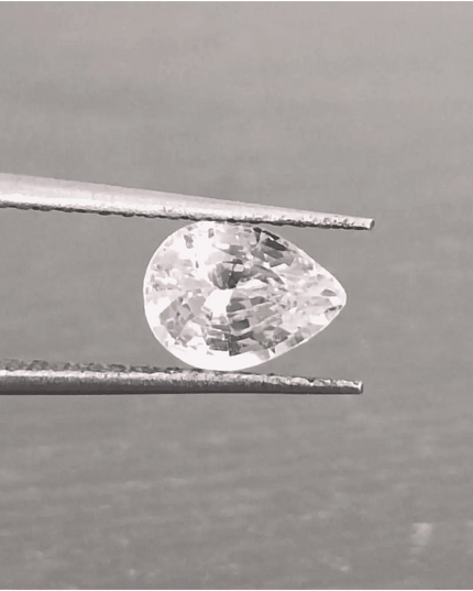 1.14ct Full luster White Sapphire, Untreated Natural Gemstone. - SMSGEMS 