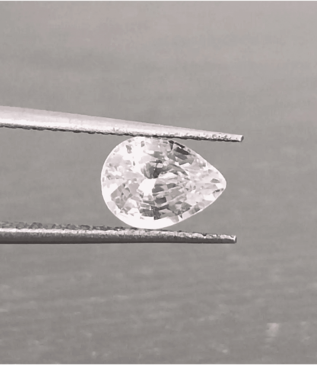 1.14ct Full luster White Sapphire, Untreated Natural Gemstone. - SMSGEMS 