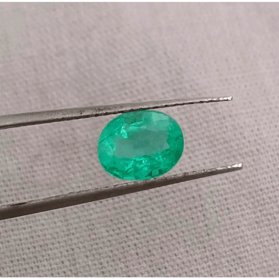 1.18ct Vivid Green Emerald, 100% Natural Gem - SMSGEMS 