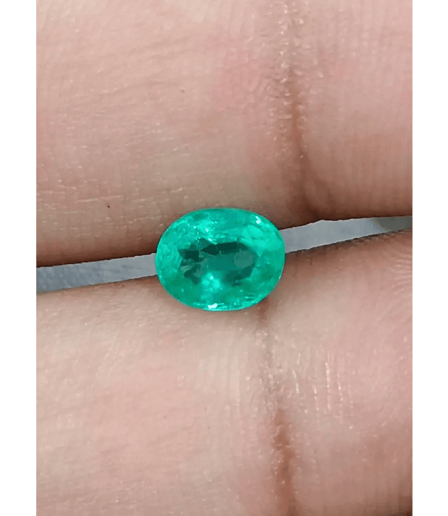 1.18ct Vivid Green Emerald, 100% Natural Gem - SMSGEMS 
