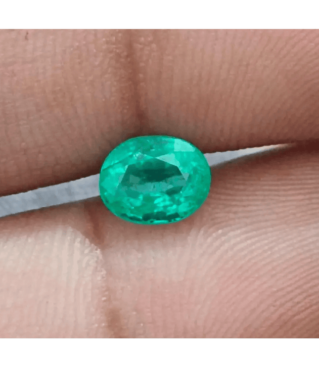 1.18ct Vivid Green Emerald, 100% Natural Gem - SMSGEMS 