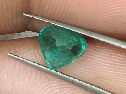 1.20ct Heart Shape Pastel Green Emerald, Natural Earth Mined Gemstone - SMSGEMS 